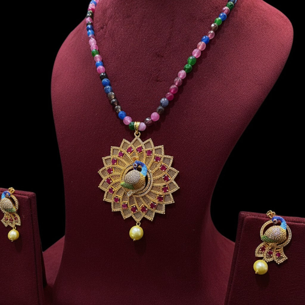 Peacock Bloom Necklace Set