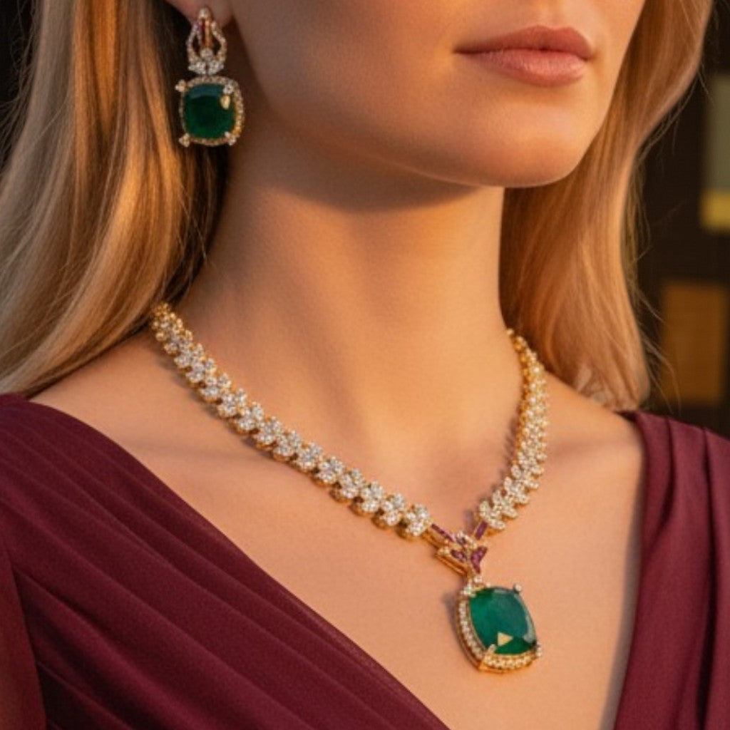 Emerald Radiance Necklace Set