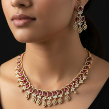 Royal Leaf American Diamond Necklace Set