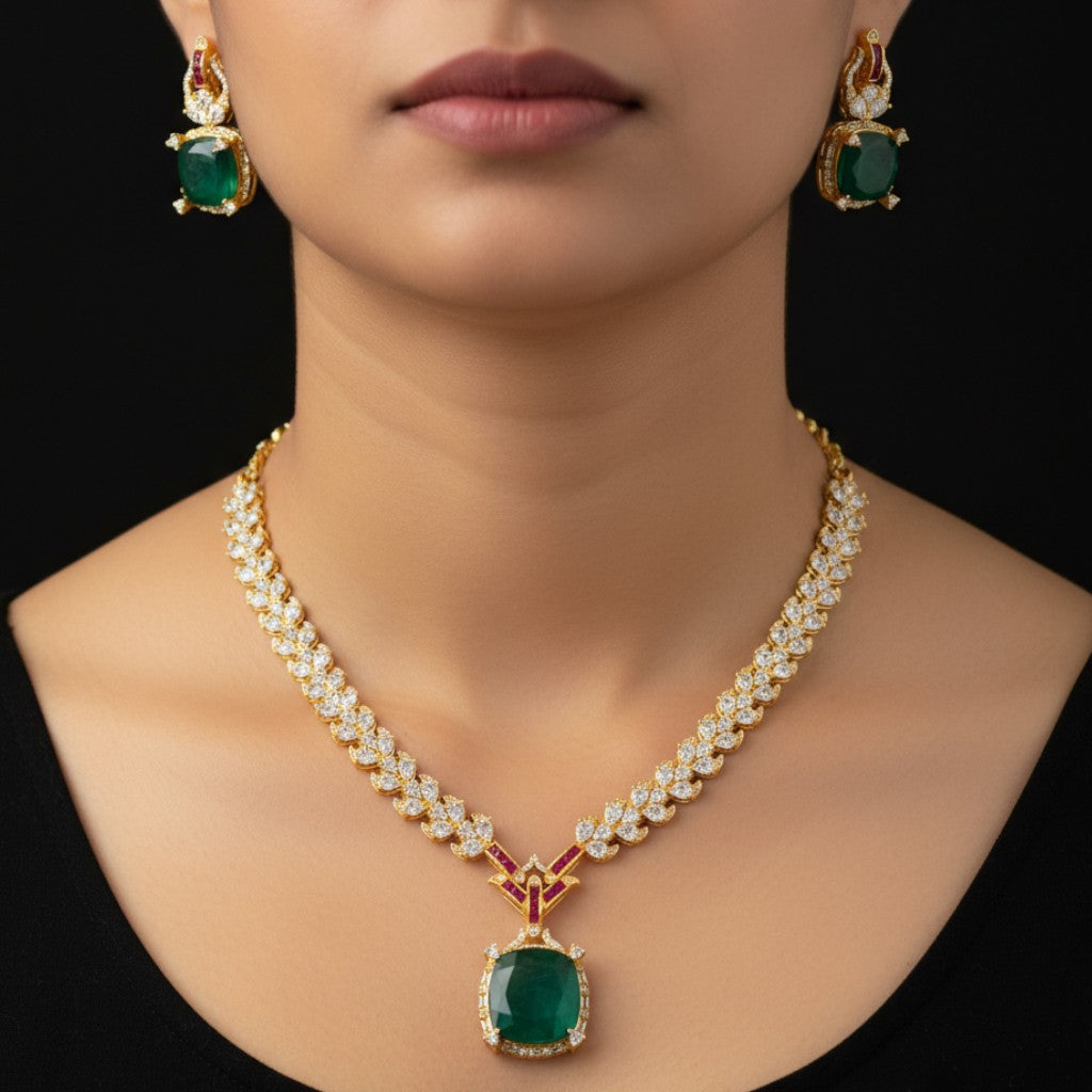 Emerald Radiance Necklace Set