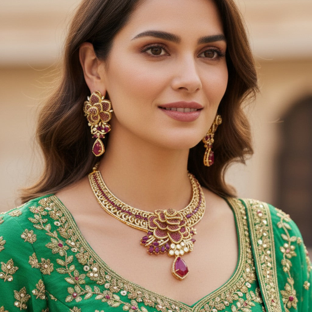 Ruby Rose Designer Necklace Set