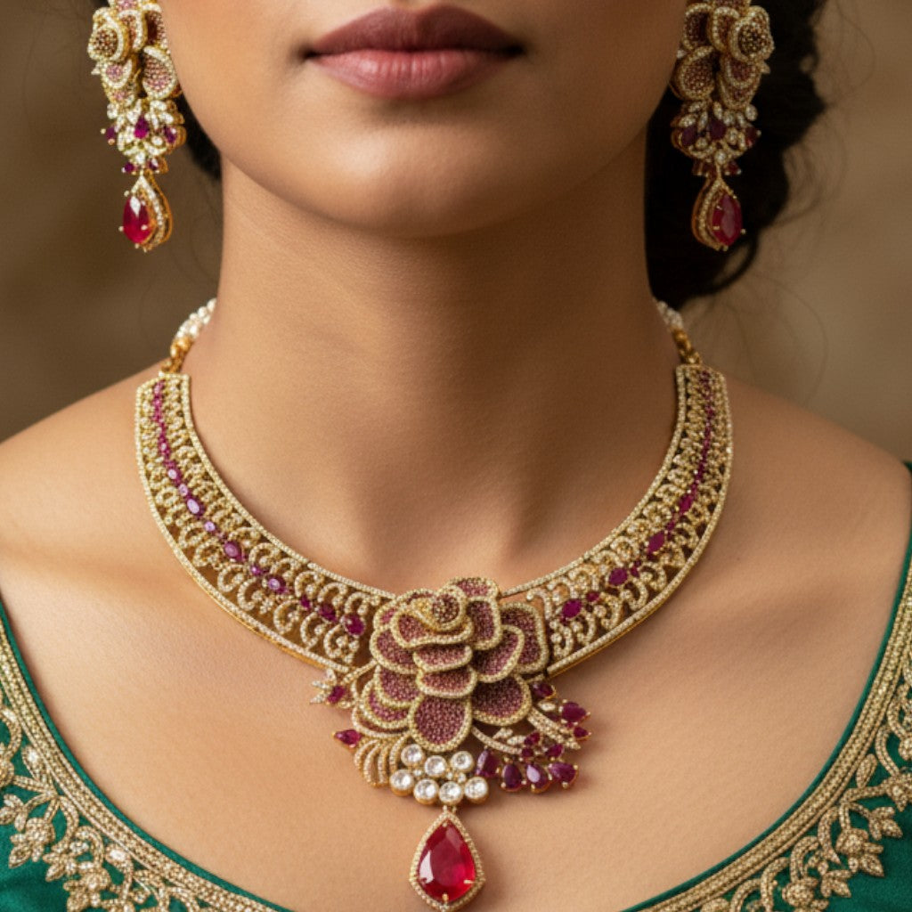 Ruby Rose Designer Necklace Set