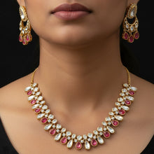 Ruby and Polki Teardrop Jewelry Set