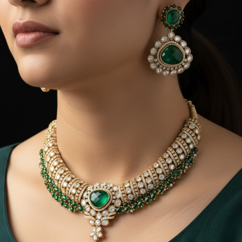 Emerald Majesty Necklace Set