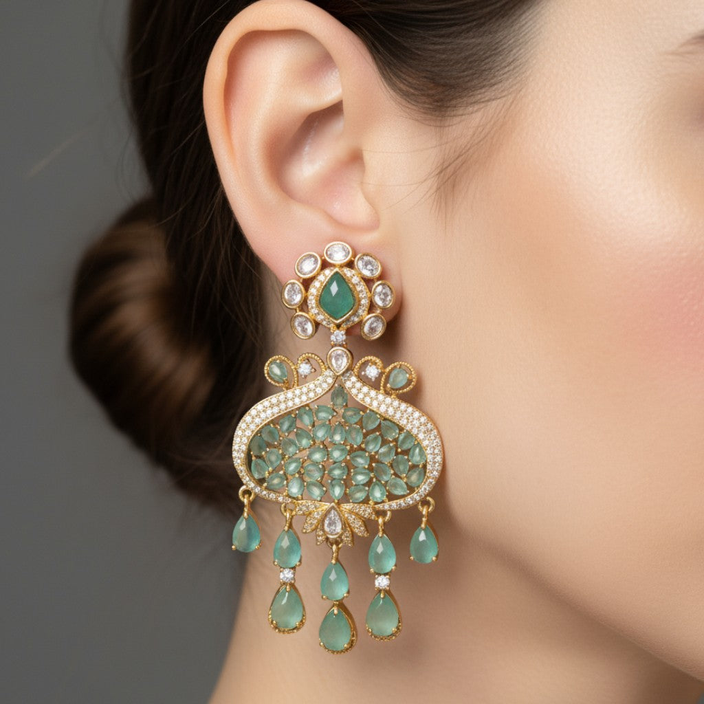 Royal Emerald Cascade Chandbalis