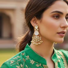 Ivory Moon Kundan Chandbalis