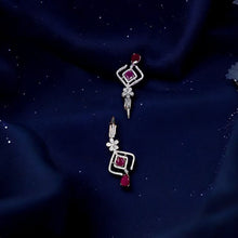 Celestial Elegance Ruby Drop Earrings