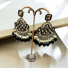 Black & Golden Royal Chandbali Earrings