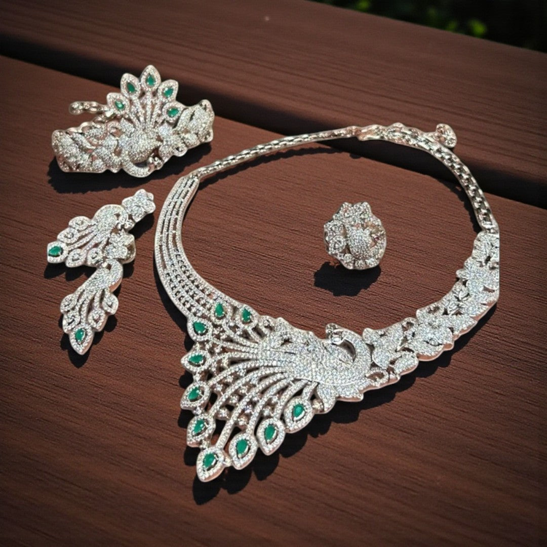 Emerald Peacock Elegant Combo Set