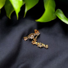 Gold-Toned Earrings with Sparkling Gemstones