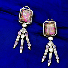 Royal Pink Crystal Dangle Earrings