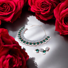 Emerald Elegance American Diamond Set