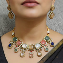 Rajsi Pastel Mosaic Statement Necklace Set