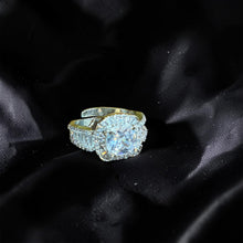 Royal Cushion-Cut CZ Gold Statement Adjustable Ring