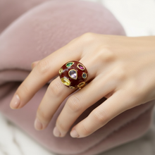 Navratna Meenakari Dome Ring