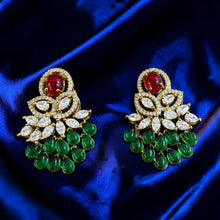 Emerald Blossom Statement Stud Earrings
