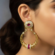 Rajsi Ruby Filigree Hoop Earrings