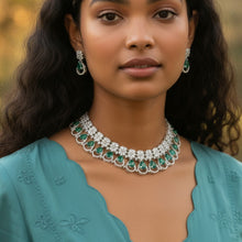 Emerald Elegance American Diamond Set