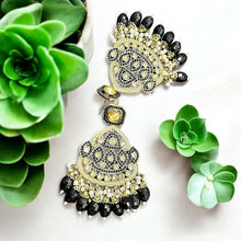 Black & Golden Royal Chandbali Earrings