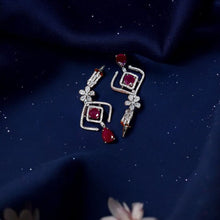 Celestial Elegance Ruby Drop Earrings