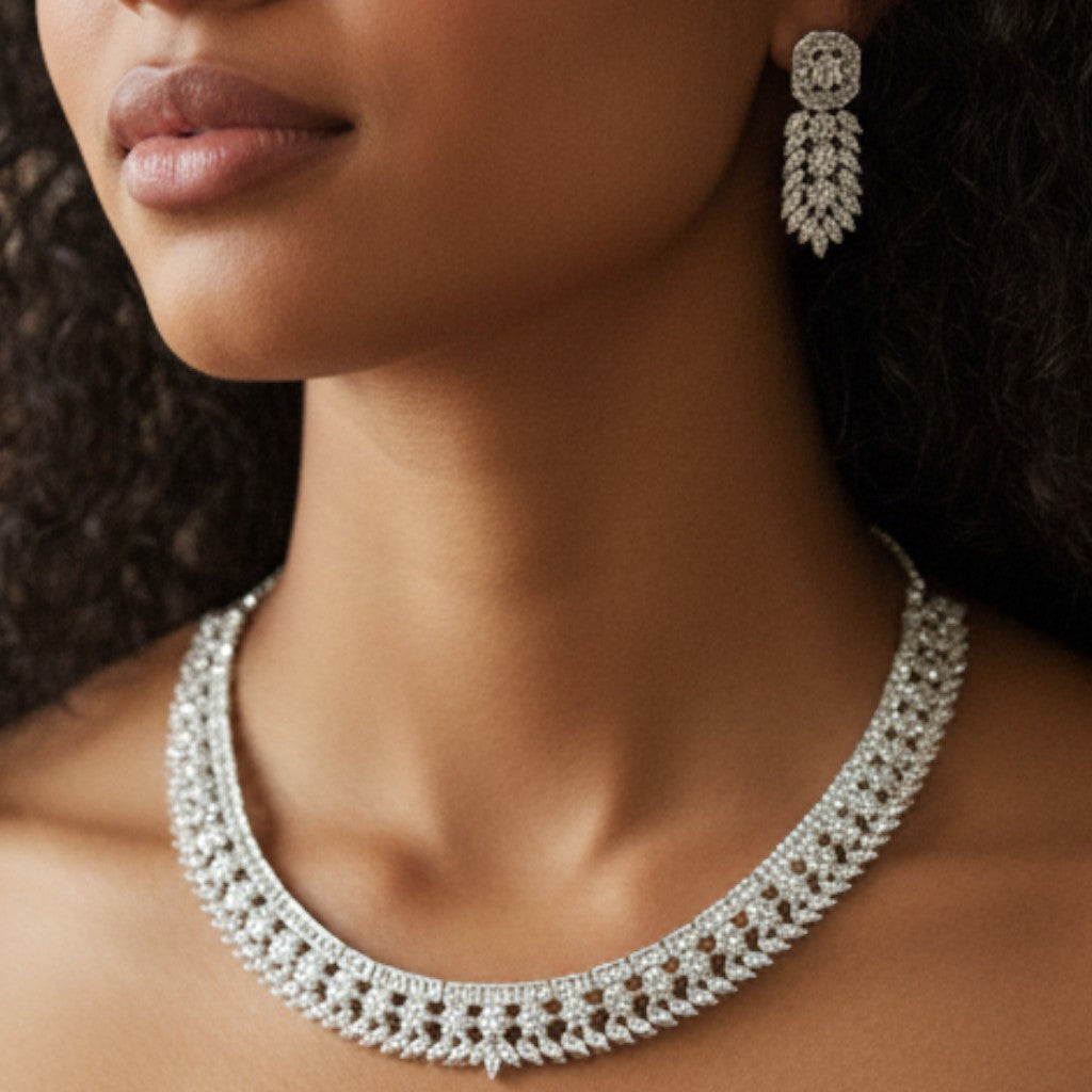Elegant American Diamond Choker Necklace Set