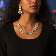 Gold-Toned Zircon Cascade Necklace Set