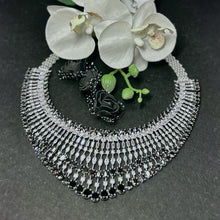 Midnight Sparkle Black & Sliver Immitation Jewellery Set