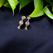 Gold-Toned Earrings with Sparkling Gemstones