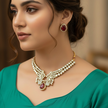 Ruby Mayura Royale Necklace Set