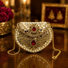 Ruby Pearl Mosaic Luxe Clutch