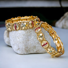 Antique Meenakari Golden Bangles
