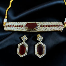 Ruby Royale Geometric Choker Set