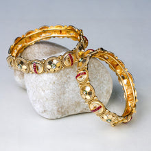 Antique Meenakari Golden Bangles