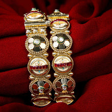 Antique Meenakari Golden Bangles