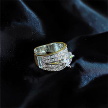 Royal Round-Cut CZ Gold Statement Adjustable Ring