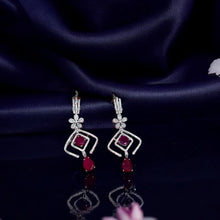 Celestial Elegance Ruby Drop Earrings