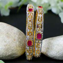 Ruby Elegance American Diamond Bangles