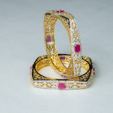 Ruby Elegance American Diamond Bangles