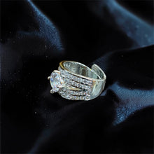 Royal Round-Cut CZ Gold Statement Adjustable Ring