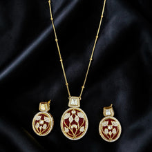 Crimson Flora Pendant Set