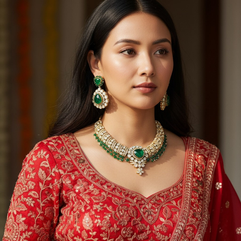 Emerald Majesty Necklace Set