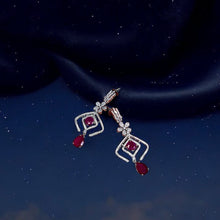 Celestial Elegance Ruby Drop Earrings