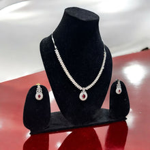 American Diamond and Ruby Necklace Set