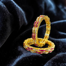 Ruby Royale Scallop Bangles (4 Bangles)
