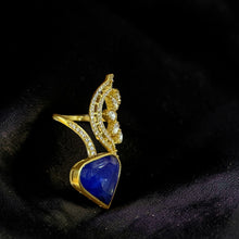 Crimson Cascade Statement Ring