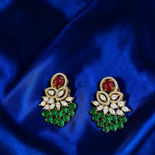 Emerald Blossom Statement Stud Earrings