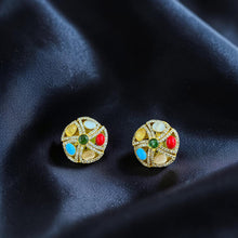 Navya Navratna Statement Stud Earrings