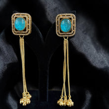 Aqua Majesty Tassel Earrings