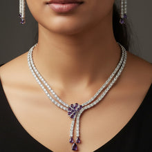 Royal Amethyst American Diamond Necklace Set