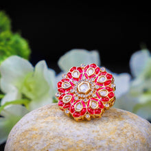 Traditional Floral Kundan Ring